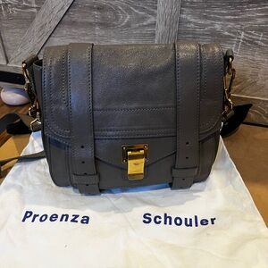 Proenza Schouler PS1 mini crossbody bag grey brown leather bag